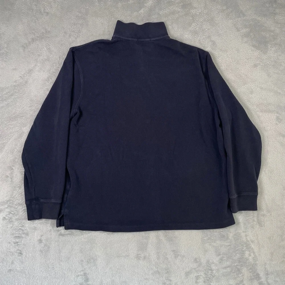 Polo Ralph Lauren Quarter‎ Zip Mens XL Navy Blue Cotton Pullover Sweater Preppy